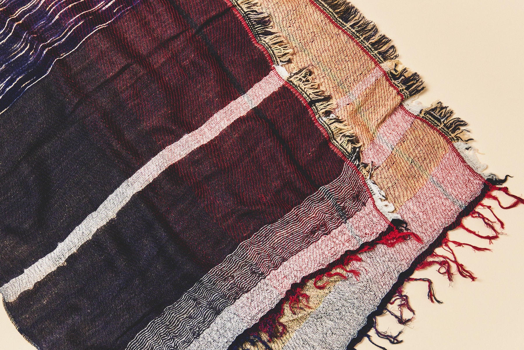 【一点物】tamakiniime roots shawl MIDDLE wool×cotton 10