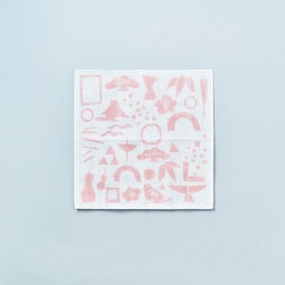 かやのふきん 総柄〔ピンク〕