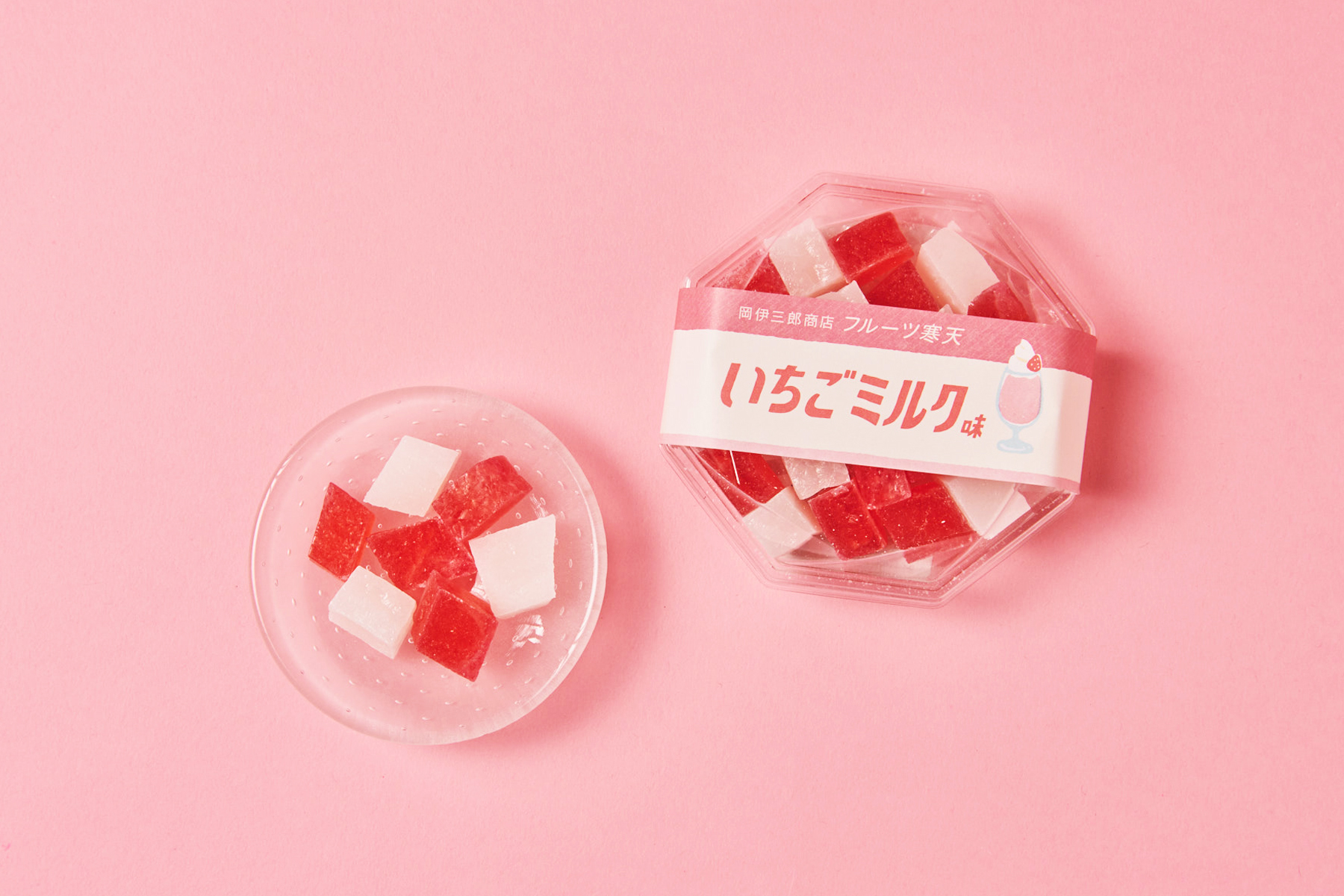 岡伊三郎商店 フルーツ寒天 いちごミルク 日本百貨店